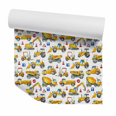 Tapeta Stavebné stroje biele pozadie