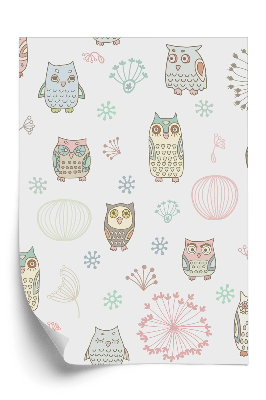 Tapeta na stenu Farebné sovy