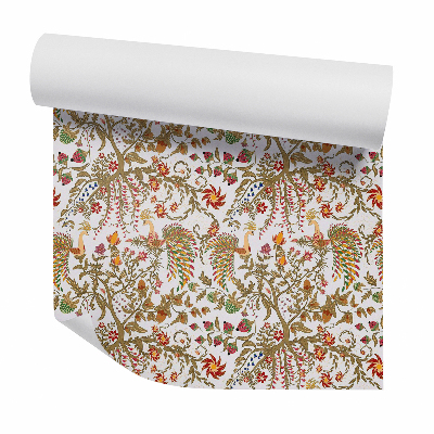 Tapeta na stenu Dekoratívne abstraktné kvety a pávy