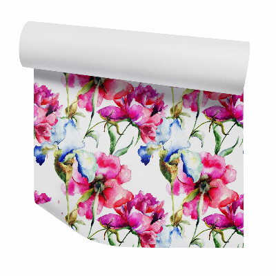 Tapeta na stenu Akvarelové farebné dekoratívne kvety