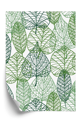 Tapeta na stenu Zelené nakreslené listy