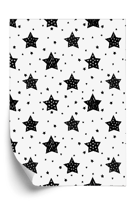 Tapeta na stenu Čierne hviezdy na bielom pozadí