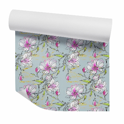 Tapeta na stenu Fialové kvety obrys