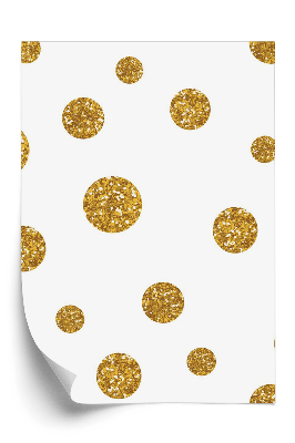 Tapeta na stenu Zlaté bodky na bielom pozadí