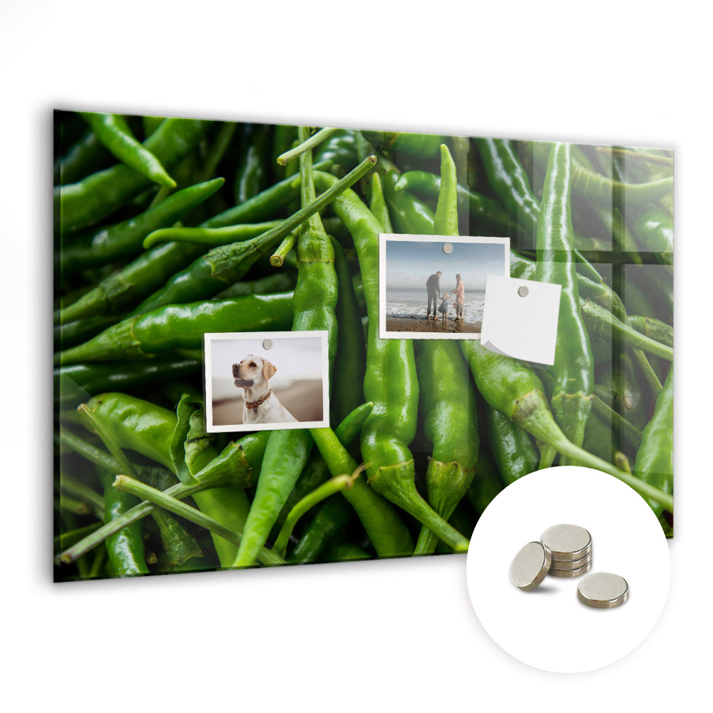 Magnetická tabuľa Zelené chilli papričky