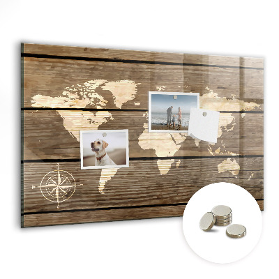 Magnetická tabuľa Mapa sveta na doskách