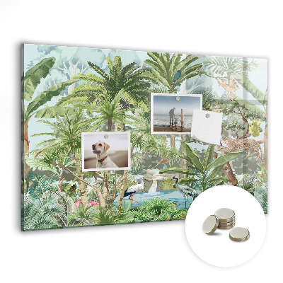 Detská magnetická tabuľa Maľovaná džungľa