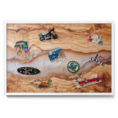 Drevená konštrukcia so živicou Magnetická tabuľa na magnetky