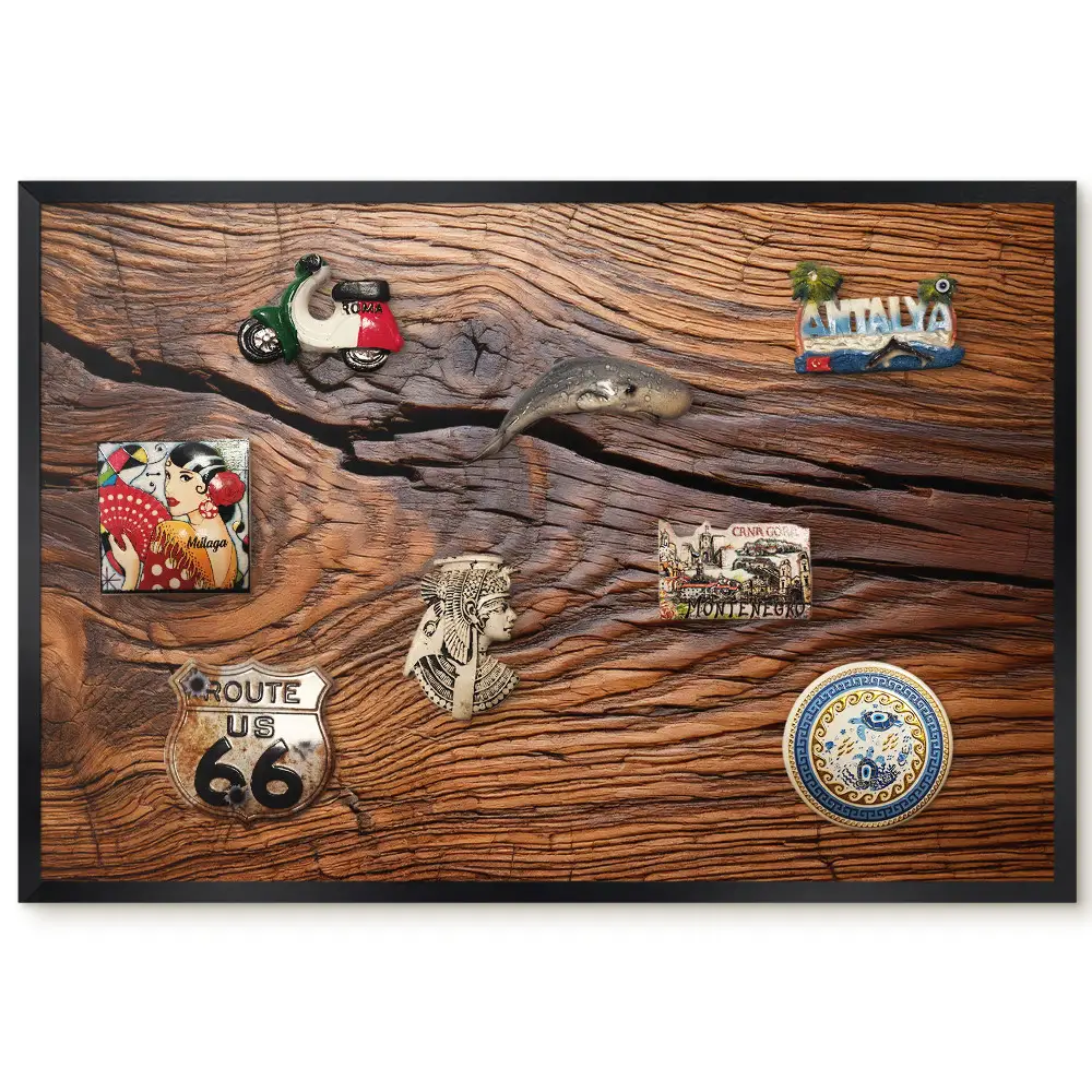 Magnetická tabuľa na magnetky s textúrou dreva