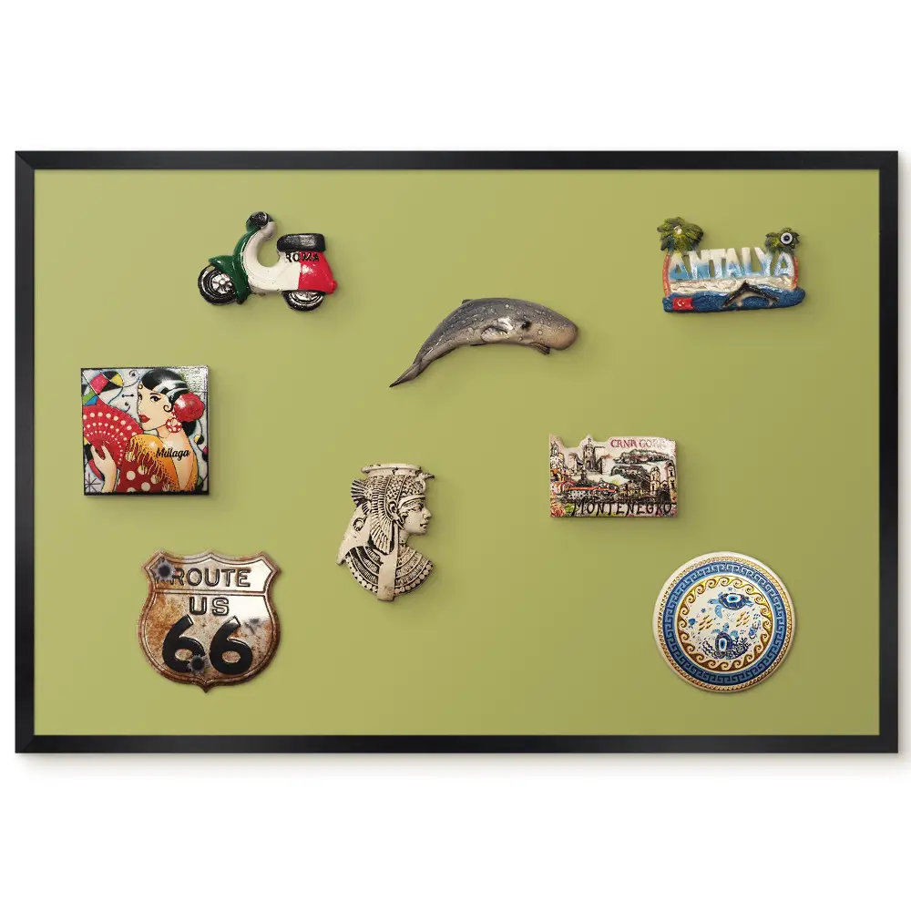 Magnetická tabuľa s minimalistickým zeleným vintage pozadím