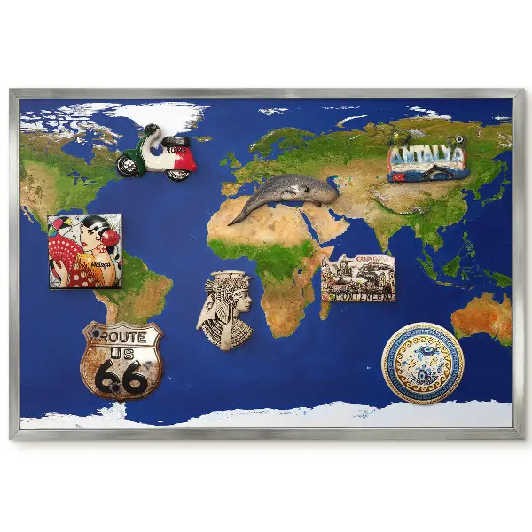 Magnetická tabuľa na zavesenie Mapa sveta s modrým oceánom