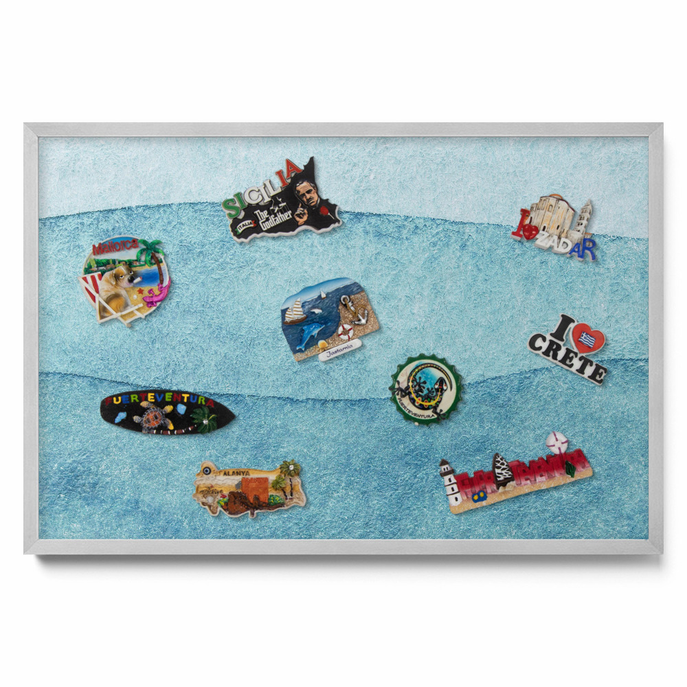 Magnetická tabuľa na magnetky Akvarelové modré vlny