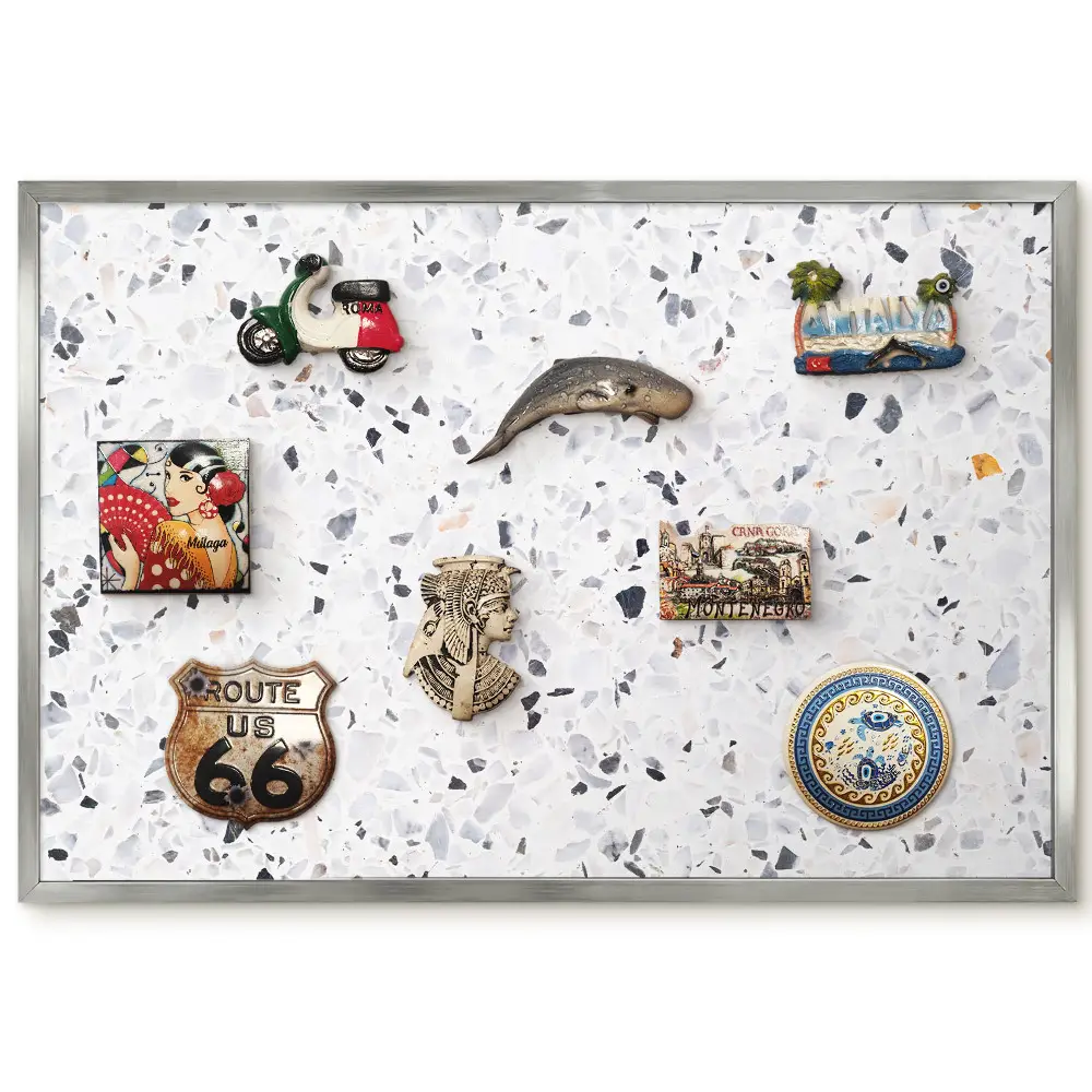 Magnetická tabuľa na zavesenie s čiernobielym vzorom kameňa
