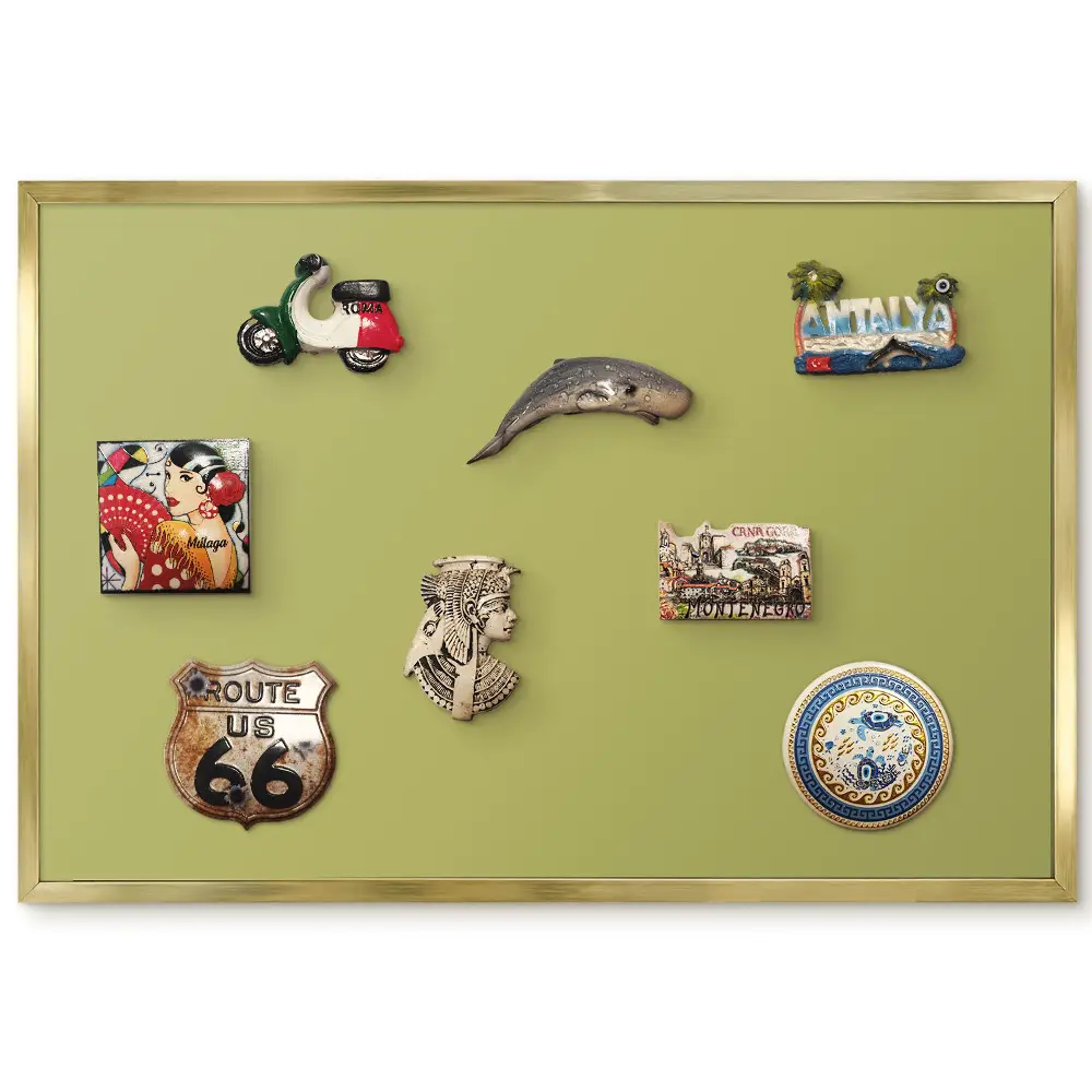 Dekoračná magnetická tabuľa s minimalistickým zeleným vintage motívom