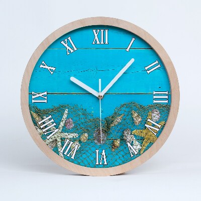 Drevené nástenné hodiny Hviezdice a mušle