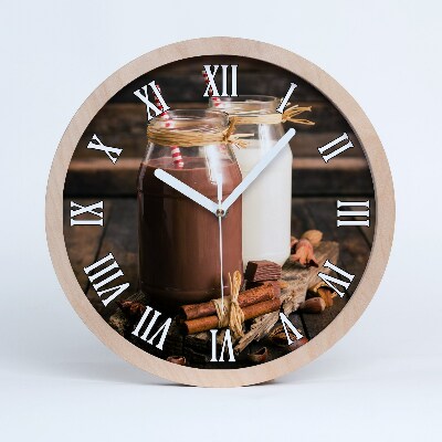 Drevené nástenné hodiny Koktaily v nádobách