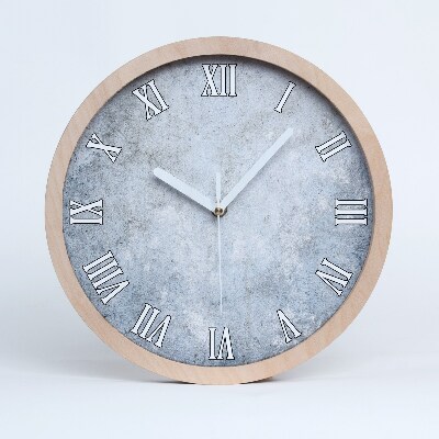 Nástenné drevené hodiny Betónové pozadie
