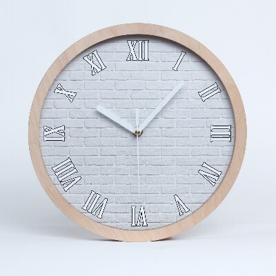 Drevené nástenné hodiny Tehlová stena