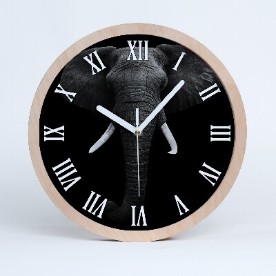 Drevené nástenné hodiny Slon africký