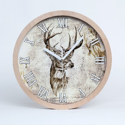 Drevené hodiny na stenu Jeleň
