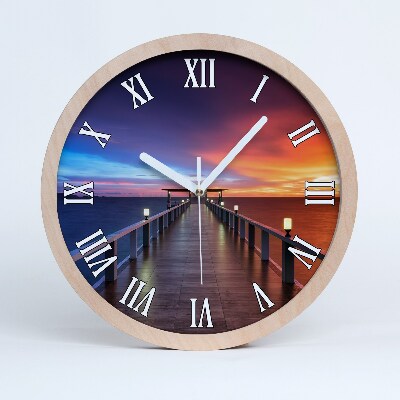 Nástenné drevené hodiny Kuchynský most