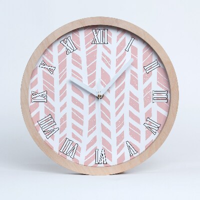 Drevené hodiny Vzor rybej kosti