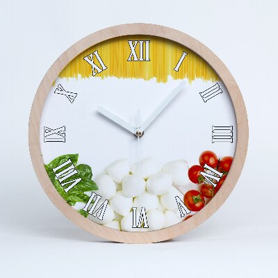 Nástenné drevené hodiny Talianska vlajka