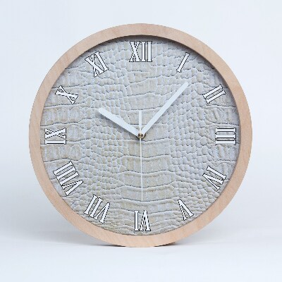 Drevené hodiny Krokodília koža