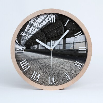 Drevené hodiny na stenu Cesta v tuneli