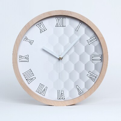 Drevené nástenné hodiny Šesťuholníky na pozadí