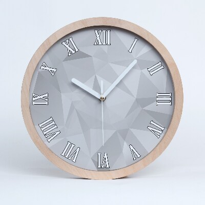 Nástenné drevené hodiny Geometrický polygonálny vzor.
