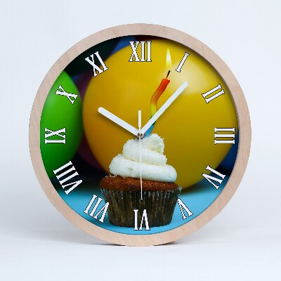Drevené hodiny Narodeninový koláčik