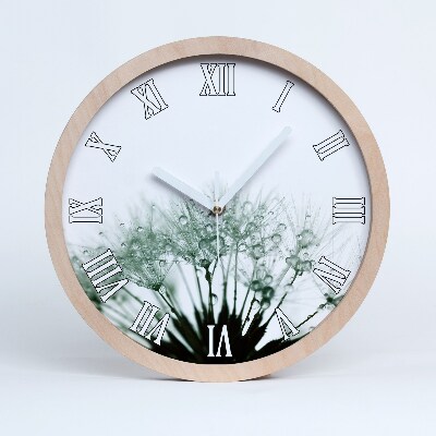 Drevené hodiny Semená púpavy