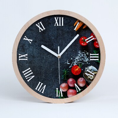 Nástenné drevené hodiny Ingrediencie