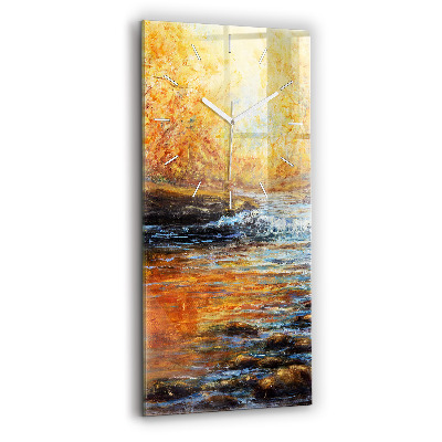 Sklenené hodiny na stenu Výtvarné umenie