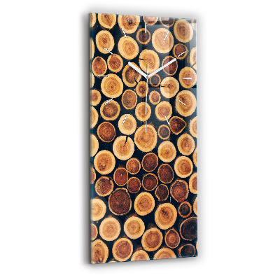 Sklenené nástenné hodiny Drevo