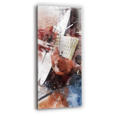 Vertikálne sklenené hodiny Vizualizácia gitary