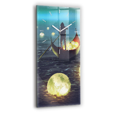 Sklenené hodiny na stenu Abstrakcia