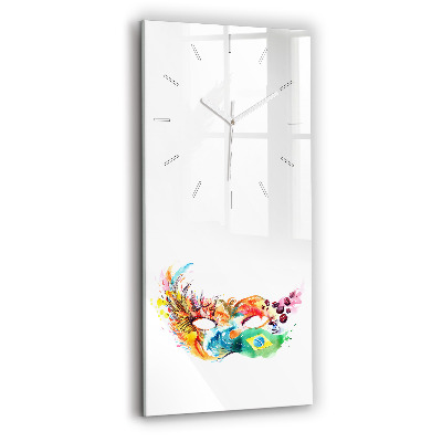 Sklenené hodiny na stenu Kultúra - brazílska vlajka