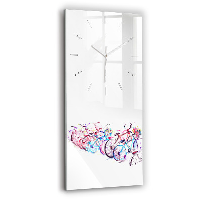 Vertikálne sklenené hodiny Farebné mestské bicykle