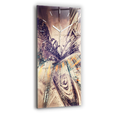 Sklenené hodiny na stenu Abstraktný mechanizmus