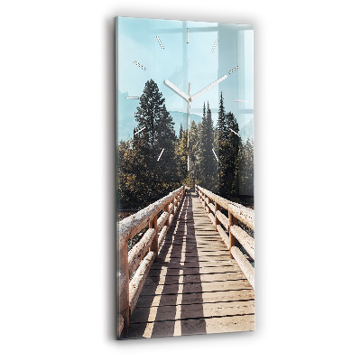 Sklenené nástenné hodiny Hory v Yellowstone