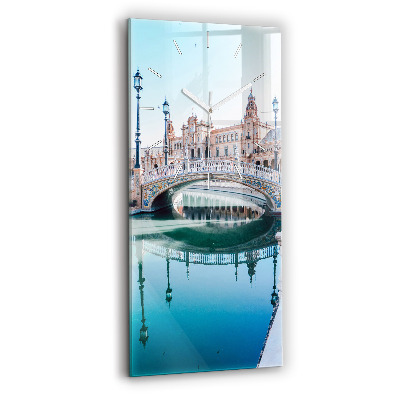 Sklenené nástenné hodiny Španielske námestie v Seville