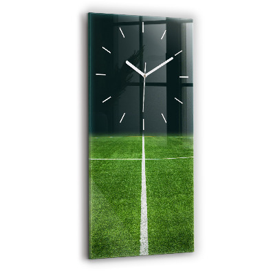 Sklenené nástenné hodiny Futbalové ihrisko
