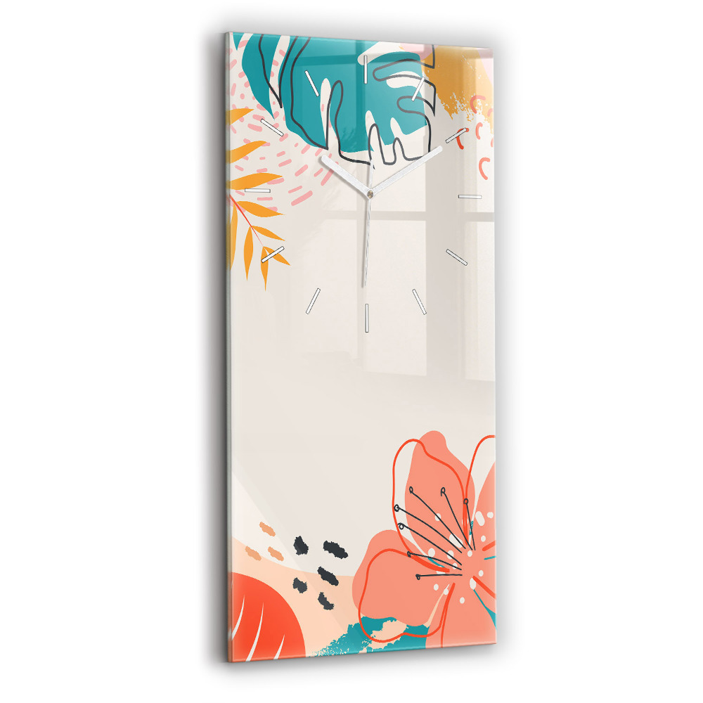 Vertikálne sklenené hodiny Havajské rastliny