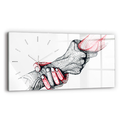 Sklenené hodiny Držanie rúk