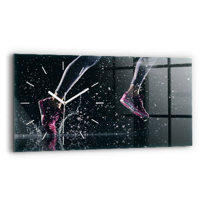 Sklenené hodiny na stenu Zdravý životný štýl a beh