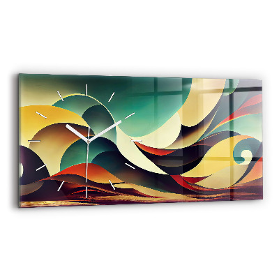 Horizontálne sklenené hodiny Abstraktné línie na pozadí