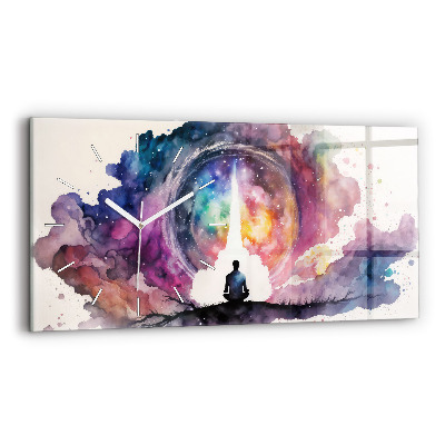Sklenené hodiny na stenu Životný štýl meditácie
