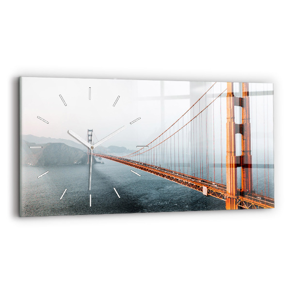 Sklenené hodiny na stenu Most Golden Gate